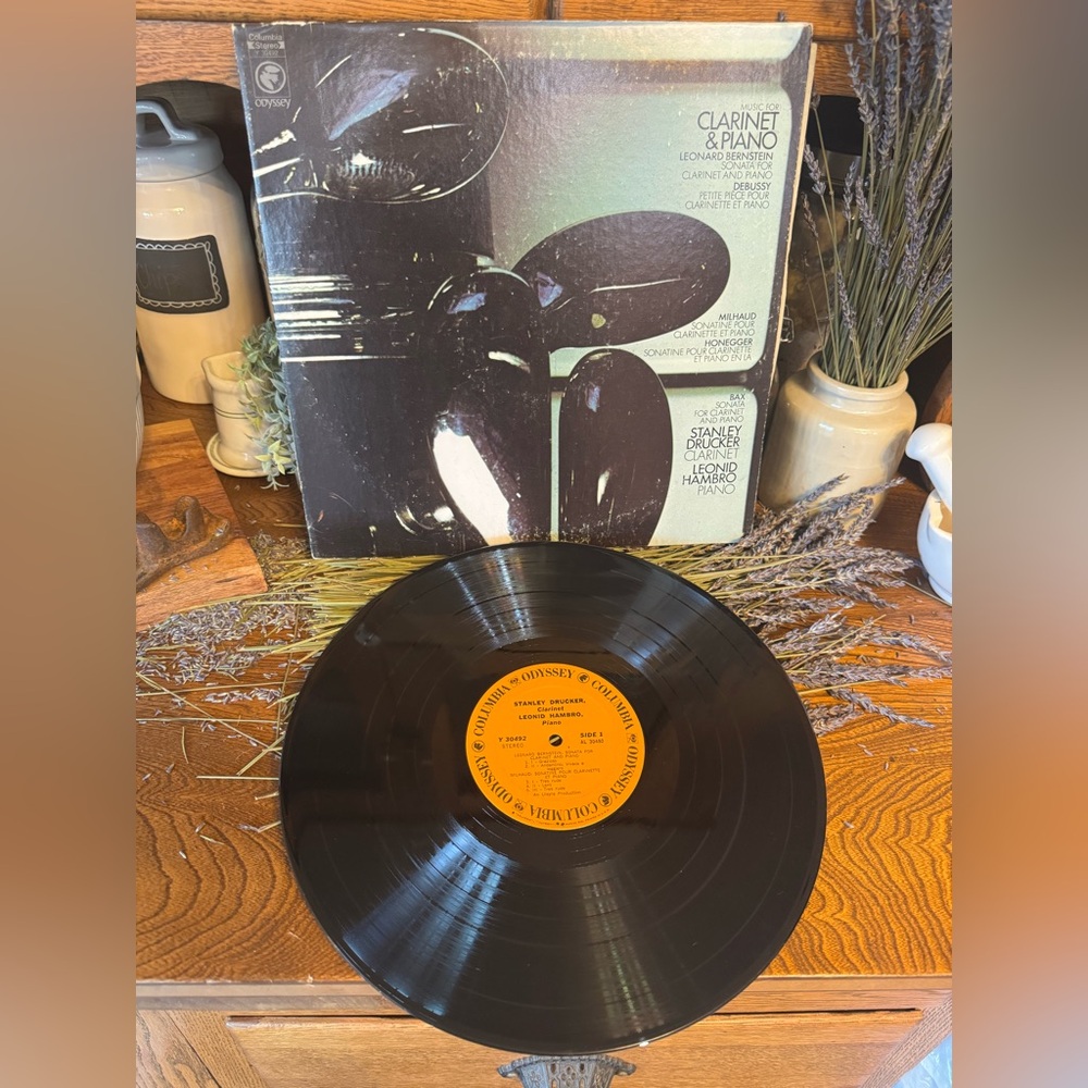VTG Clarinet & Piano Columbia Vinyl Record Bernstein, Debussy, Drucker, Hambro